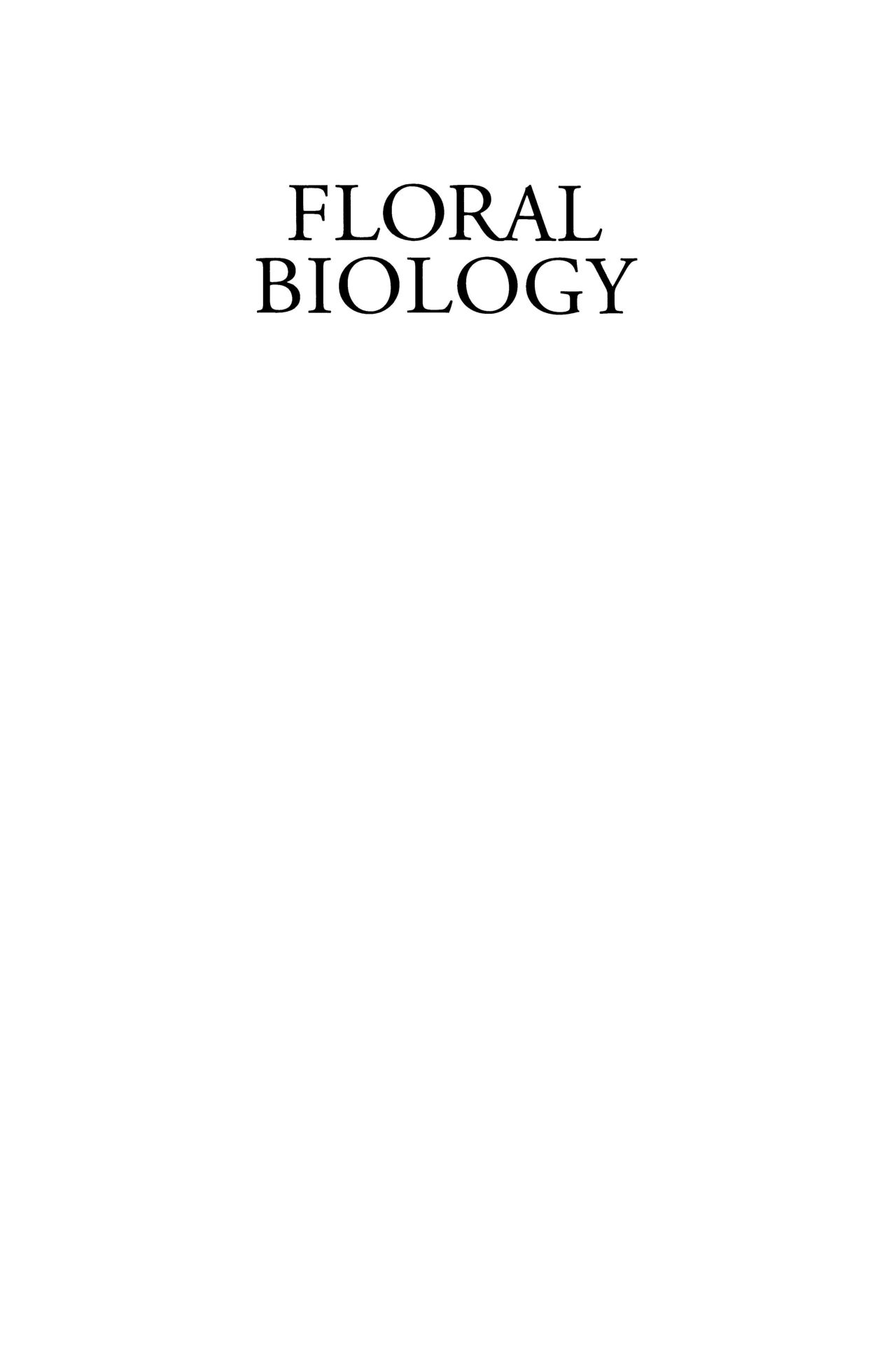 FLORAL BIOLOGY