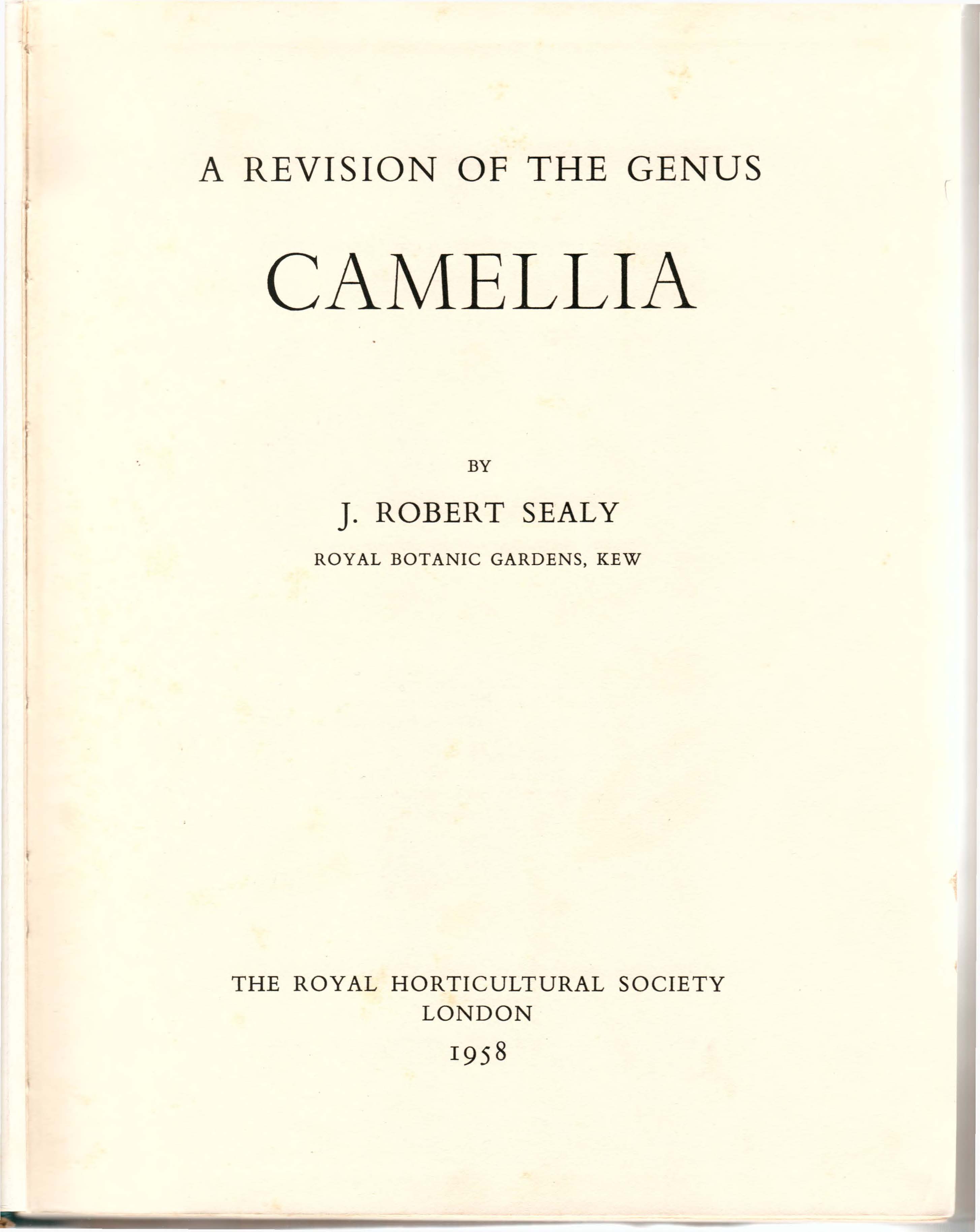 A revision of the genus Camellia