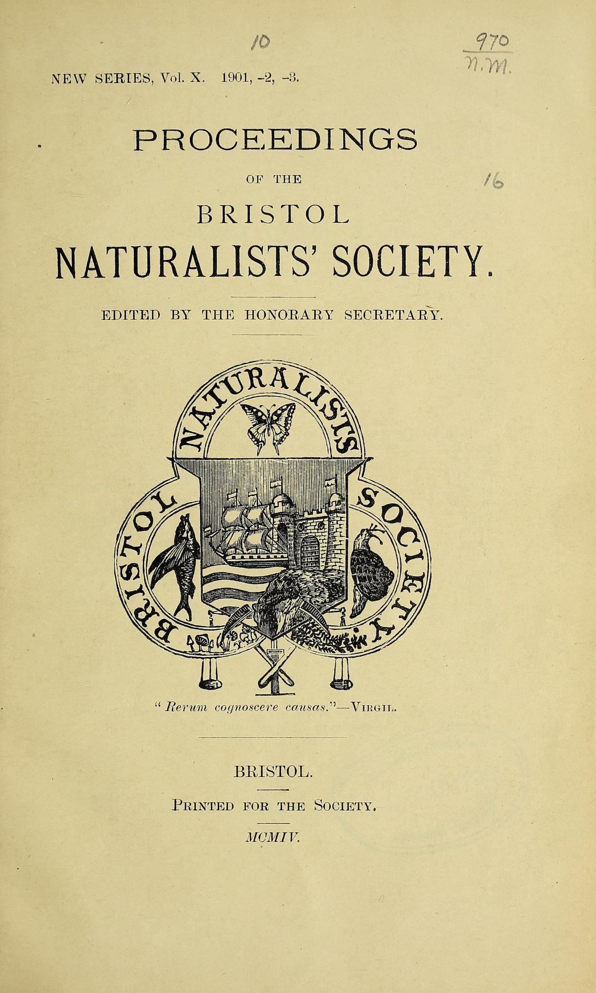 proceedings of the bristol naturalists society.[ser.3]:v.10=[v.